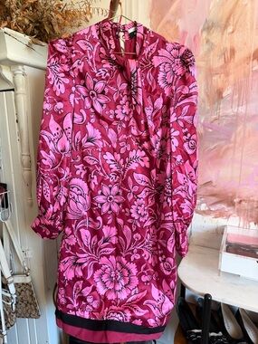 ERDEM Pink and Fuchsia Abstract Floral Dress